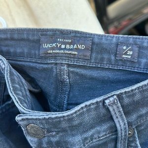 Lucky brand black jeans with cut cuff on ankles, lightly worn good condition